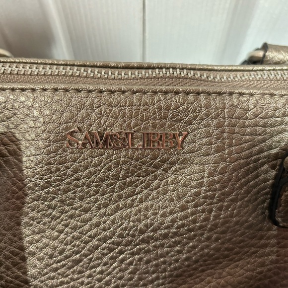 SAM & LIBBY Brown Metallic Crossbody Bag Purse - Picture 3 of 10